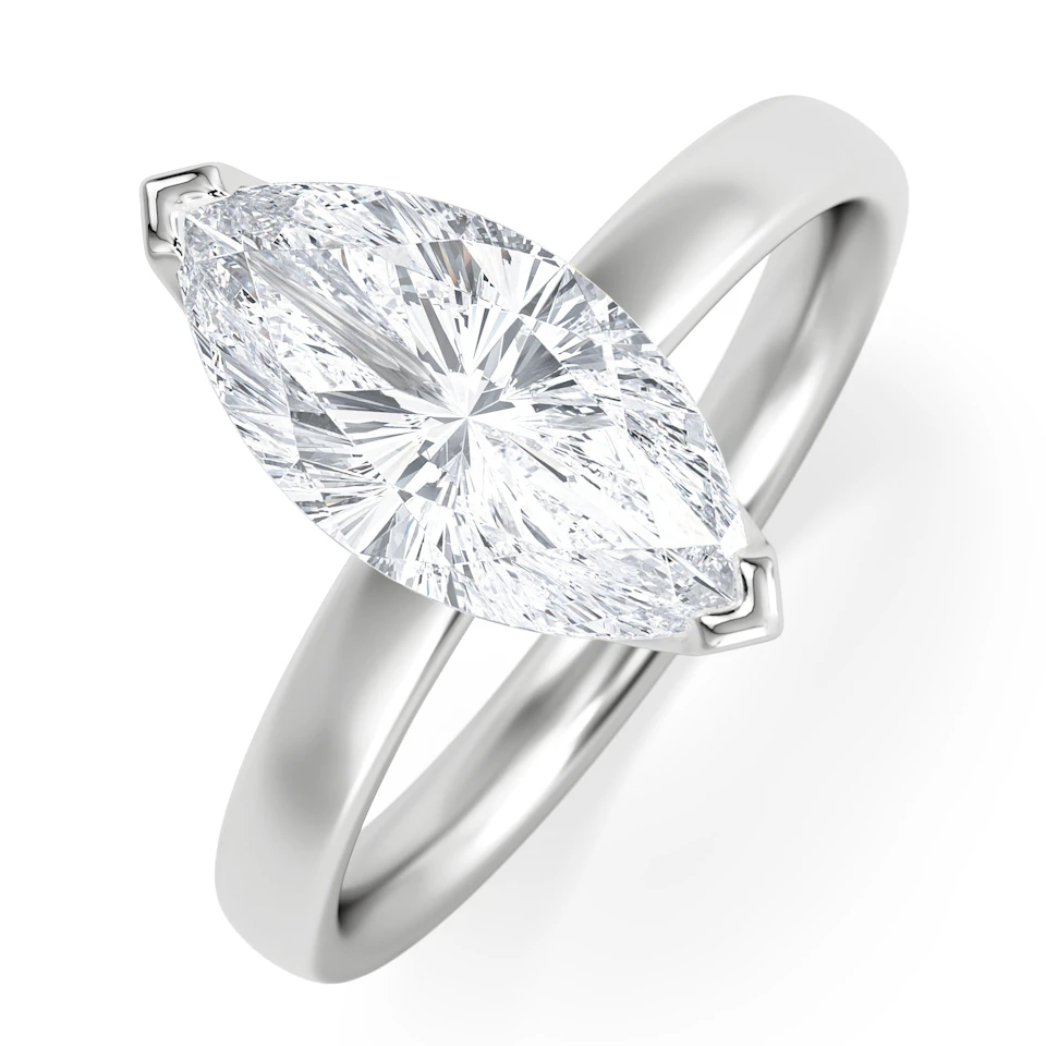 Origin 2.00ct Marquise Cut Lab Diamond Solitaire Engagement Ring in Platinum