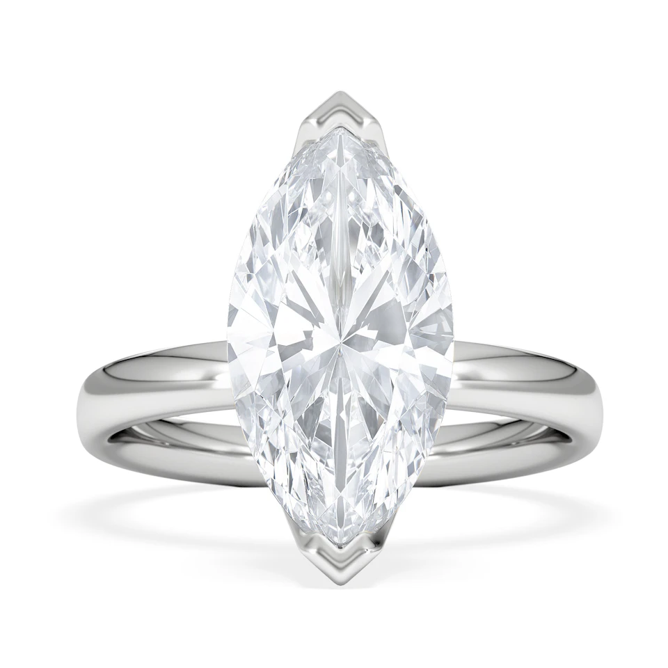 Origin 3.00ct Marquise Cut Lab Diamond Solitaire Engagement Ring in 18K White Gold