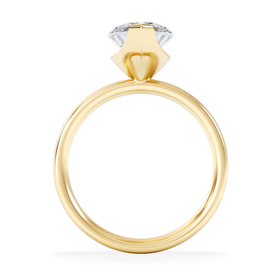 Origin 3.00ct Marquise Cut Lab Diamond Solitaire Engagement Ring in 18K Yellow Gold