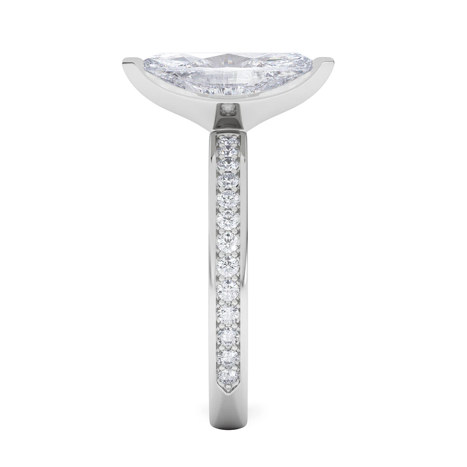 Origin 2.25ct Marquise Cut Lab Diamond Solitaire Engagement Ring with Side Stones in Platinum