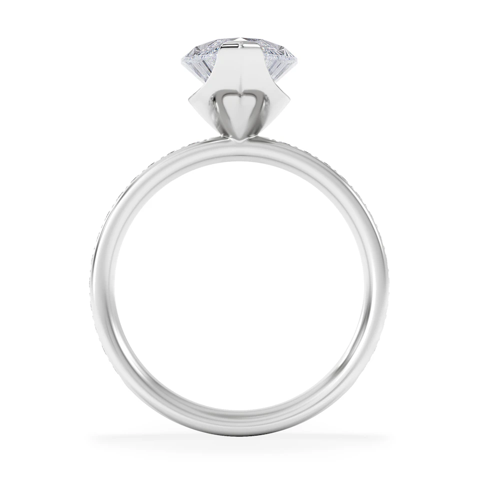 Origin 3.30ct Marquise Cut Lab Diamond Solitaire Engagement Ring with Side Stones in 18K White Gold