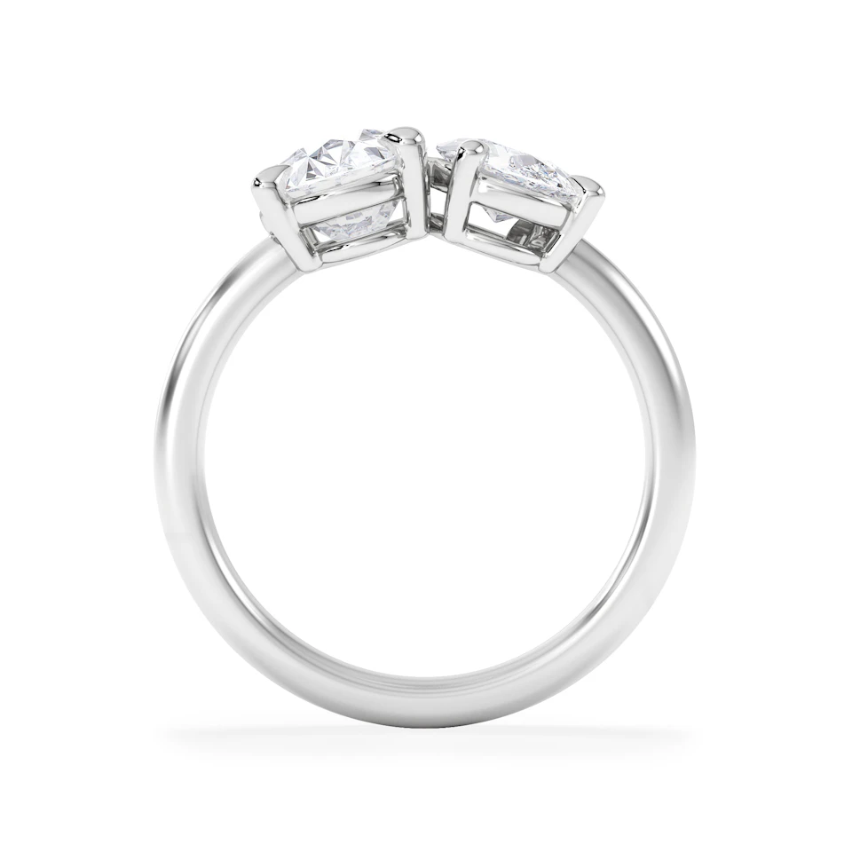 Toi Et Moi 3.00ct Oval and Pear Cut Lab Diamond Engagement Ring in Platinum