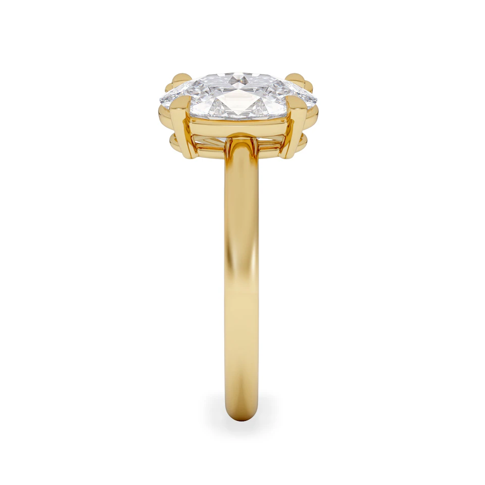 Toi Et Moi 3.00ct Oval and Pear Cut Lab Diamond Engagement Ring in 18K Yellow Gold