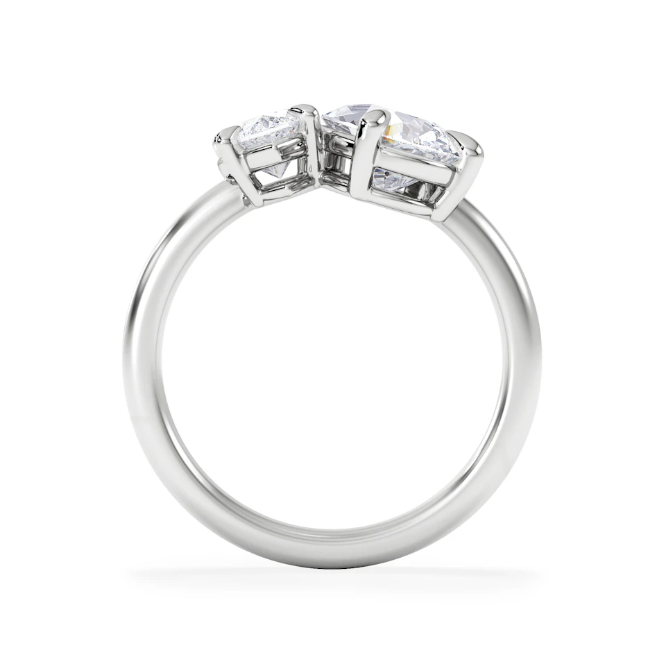 Toi Et Moi 3.00ct Pear and Marquise Cut Lab Diamond Engagement Ring in Platinum