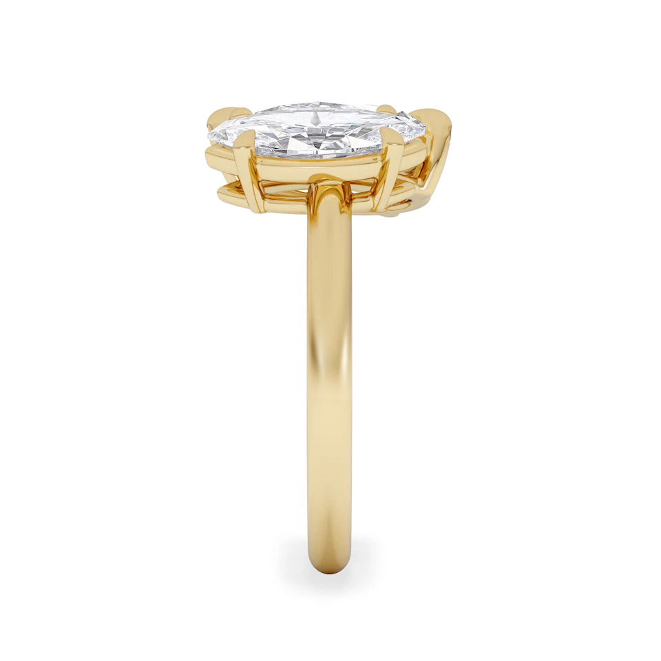 Toi Et Moi 3.00ct Pear and Marquise Cut Lab Diamond Engagement Ring in 18K Yellow Gold