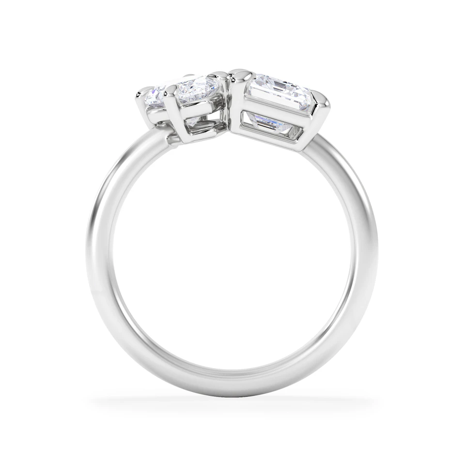 Toi Et Moi 3.00ct Marquise and Emerald Cut Lab Diamond Engagement Ring in Platinum