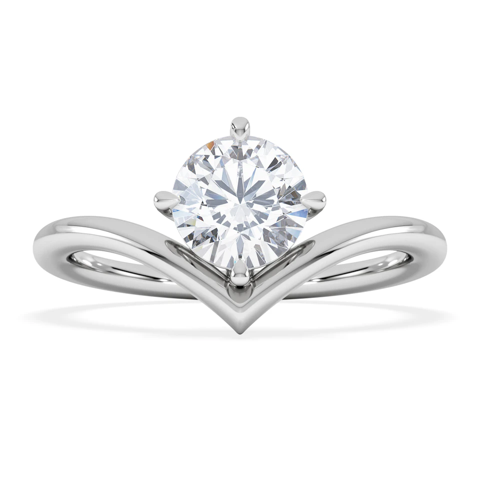 Vela 1.00ct Round Cut Lab Diamond Solitaire Engagement Ring in Platinum