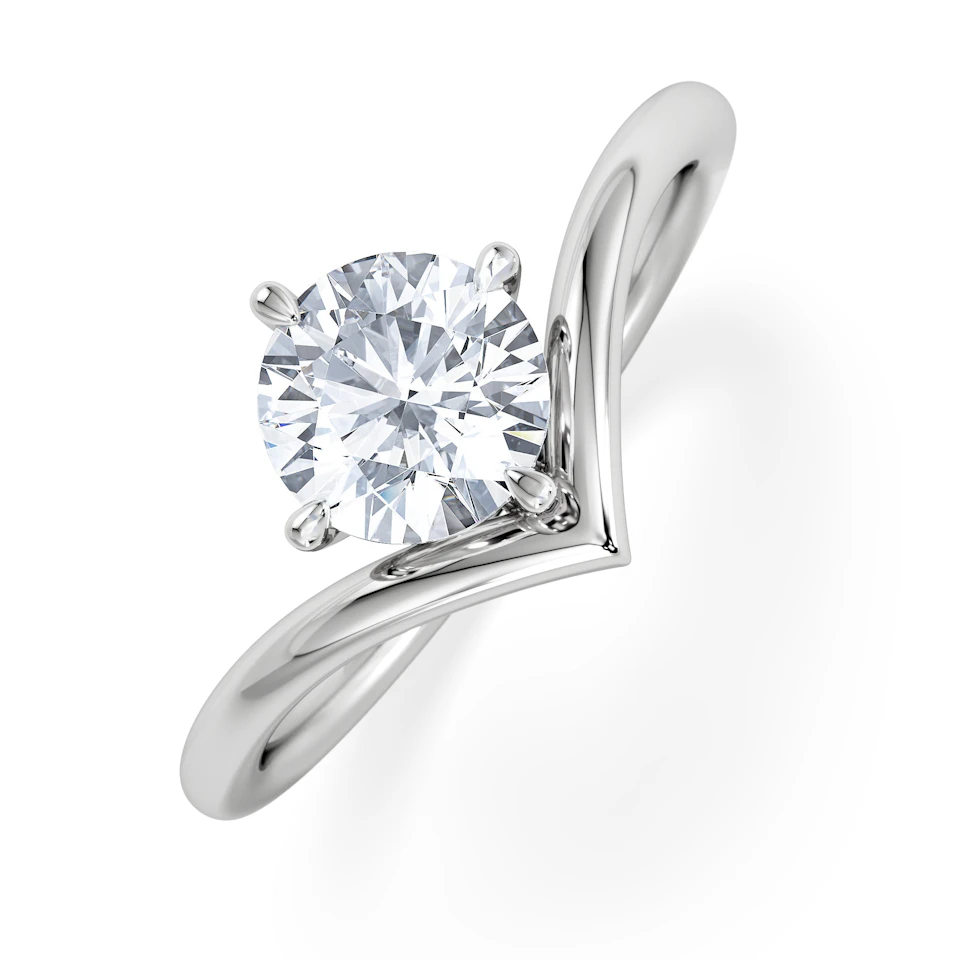 Vela 1.00ct Round Cut Lab Diamond Solitaire Engagement Ring in Platinum