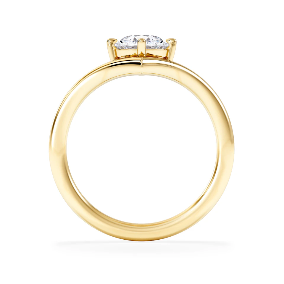 Vela 1.00ct Round Cut Lab Diamond Solitaire Engagement Ring in 18K Yellow Gold