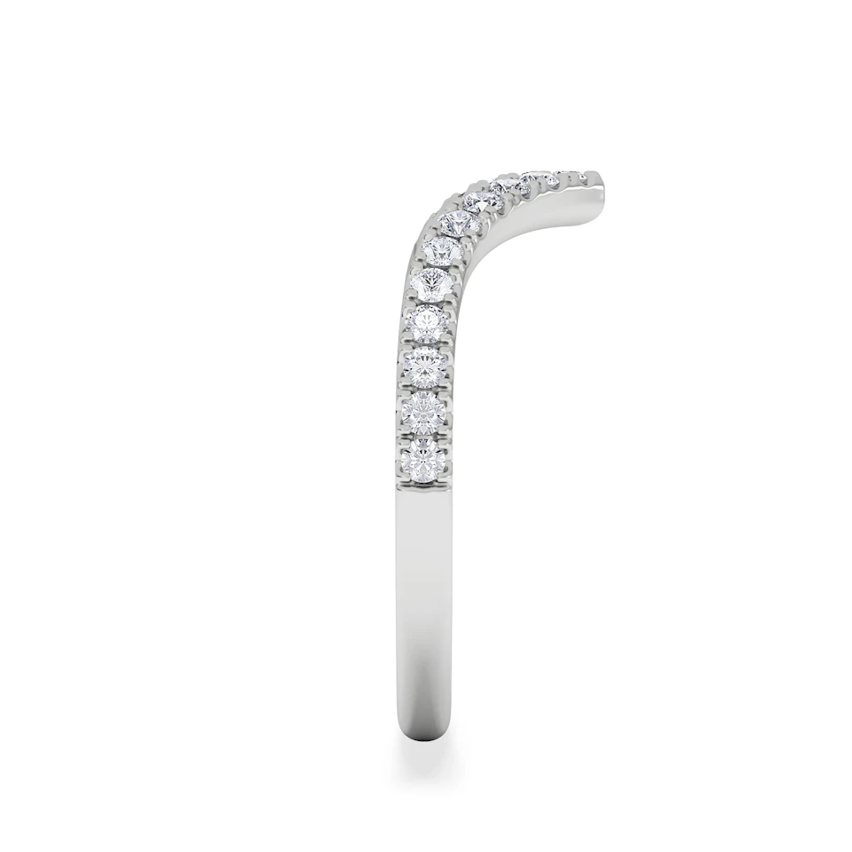 Vela 0.35ct Round Cut Lab Diamond Wishbone Wedding Ring in Platinum