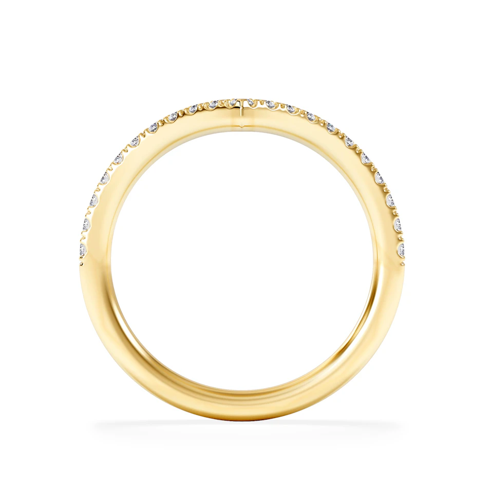 Vela 0.35ct Round Cut Lab Diamond Wishbone Wedding Ring in 18K Yellow Gold