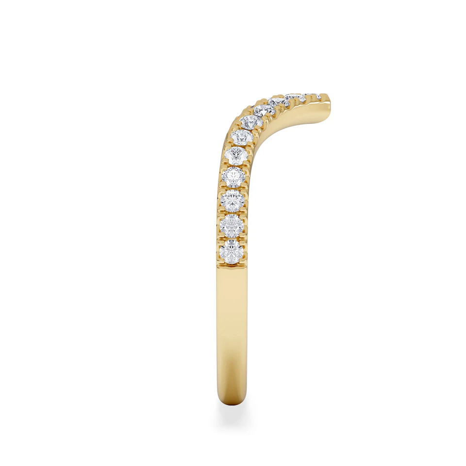 Vela 0.35ct Round Cut Lab Diamond Wishbone Wedding Ring in 18K Yellow Gold