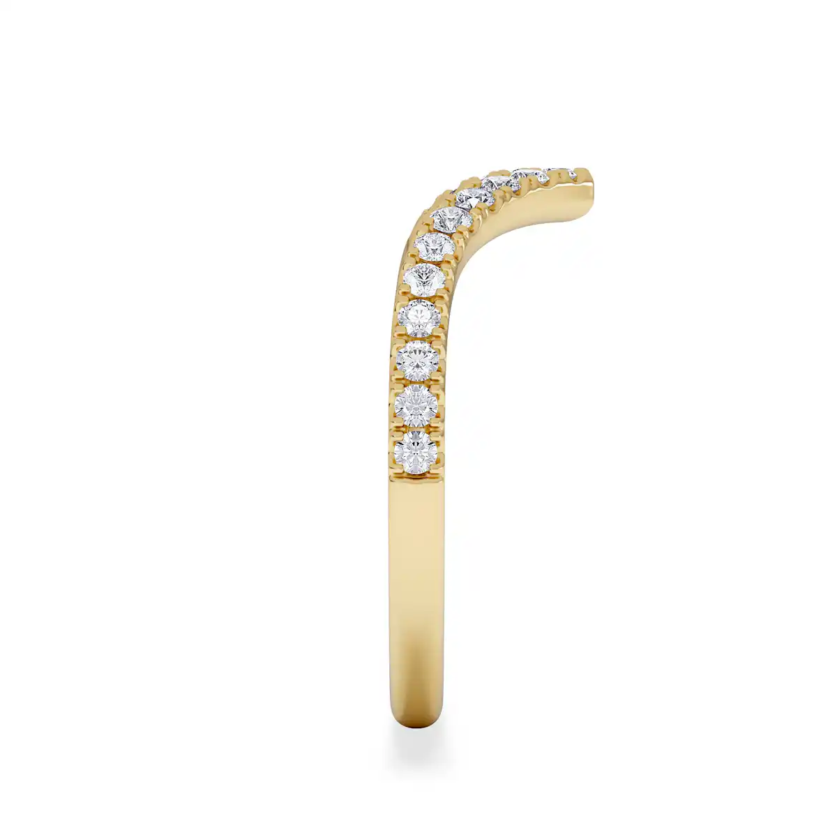 Vela 0.35ct Round Cut Lab Diamond Wishbone Wedding Ring in 18K Yellow Gold