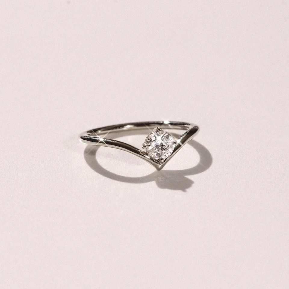 Vela 0.50ct Round Cut Lab Diamond Solitaire Engagement Ring in Platinum