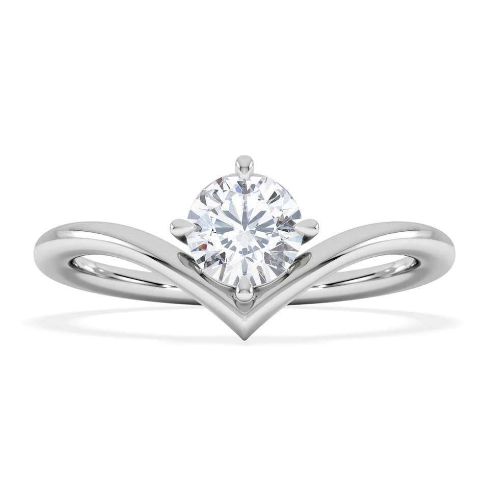 Vela 0.50ct Round Cut Lab Diamond Solitaire Engagement Ring in Platinum