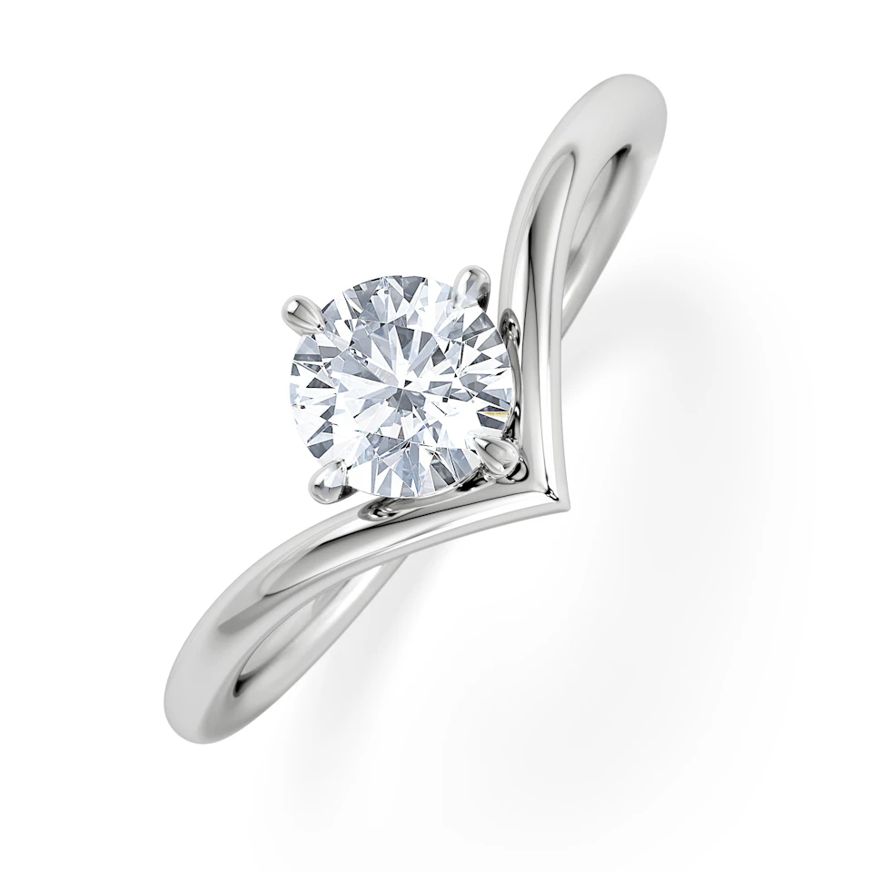 Vela 0.50ct Round Cut Lab Diamond Solitaire Engagement Ring in Platinum