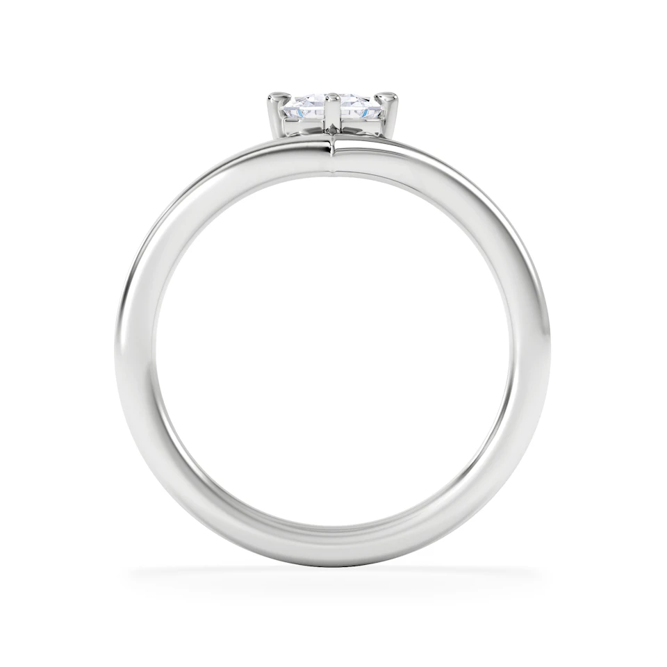 Vela 1.00ct Emerald Cut Lab Diamond Solitaire Engagement Ring in Platinum