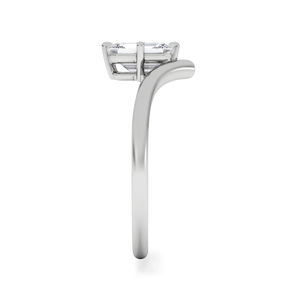 Vela 1.00ct Emerald Cut Lab Diamond Solitaire Engagement Ring in Platinum