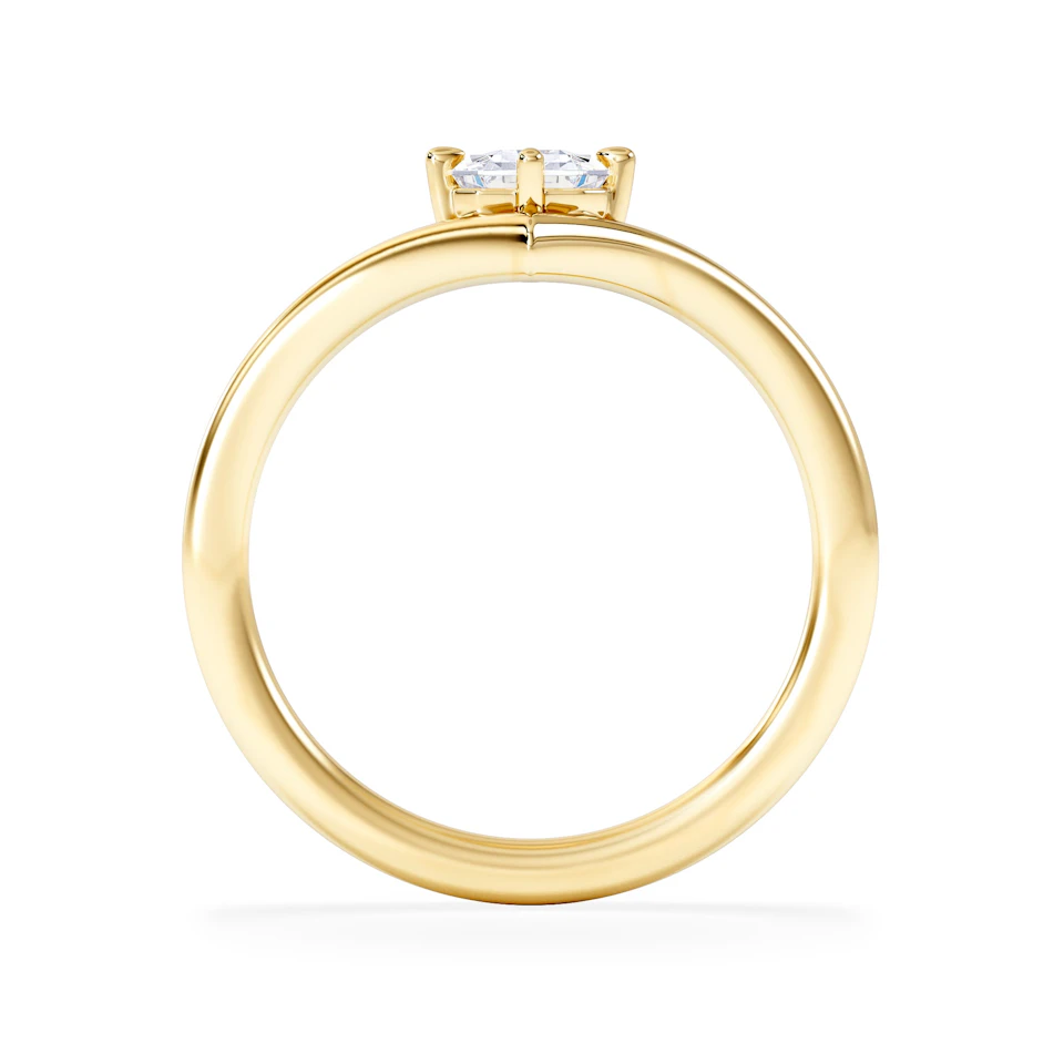 Vela 1.00ct Emerald Cut Lab Diamond Solitaire Engagement Ring in 18K Yellow Gold