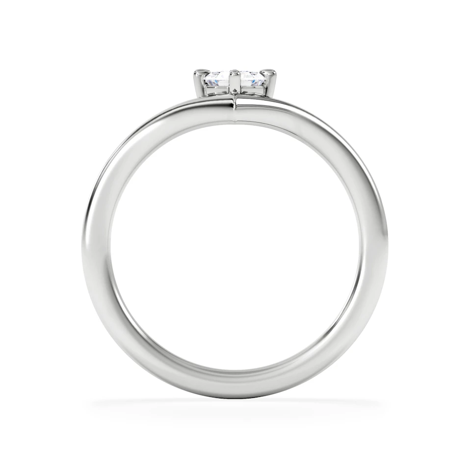 Vela 0.50ct Emerald Cut Lab Diamond Solitaire Engagement Ring in Platinum