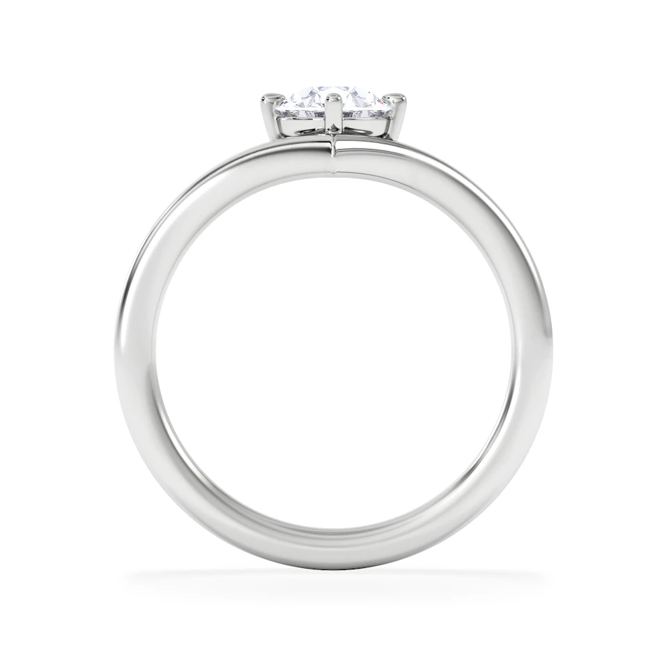 Vela 1.00ct Oval Cut Lab Diamond Solitaire Engagement Ring in Platinum