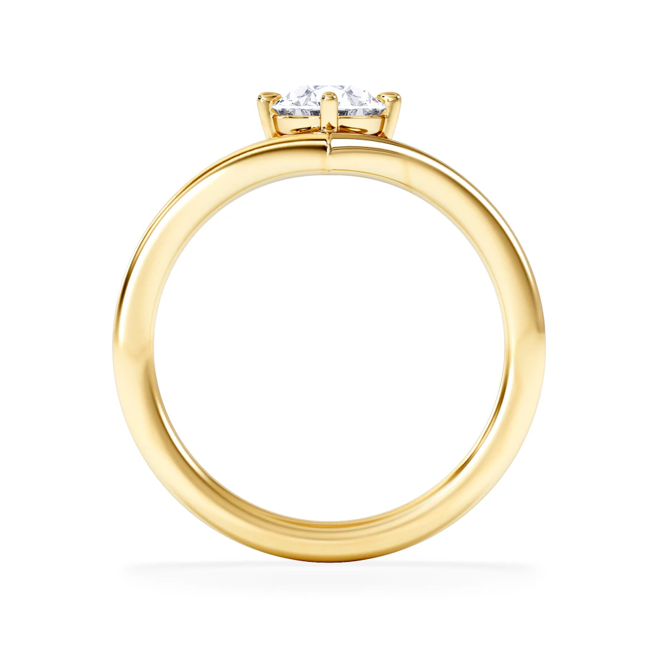 Vela 1.00ct Oval Cut Lab Diamond Solitaire Engagement Ring in 18K Yellow Gold