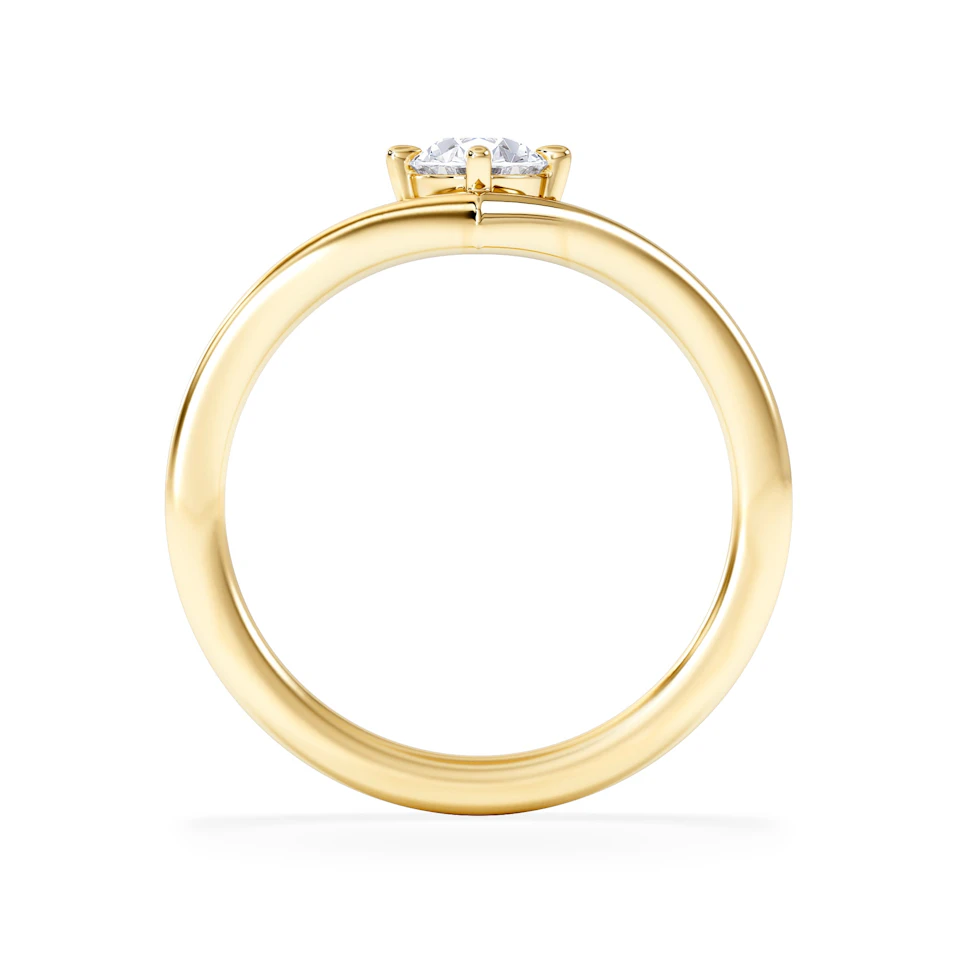 Vela 0.50ct Oval Cut Lab Diamond Solitaire Engagement Ring in 18K Yellow Gold