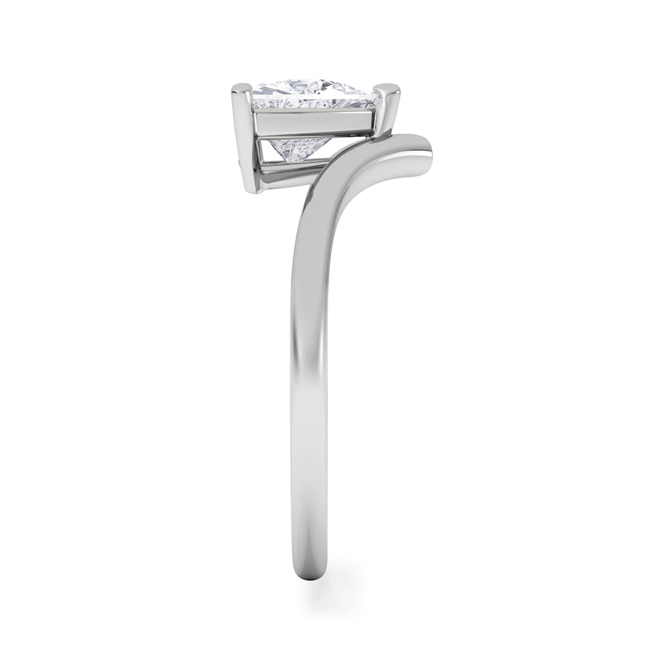 Vela 1.00ct Trillion Cut Lab Diamond Solitaire Engagement Ring in Platinum