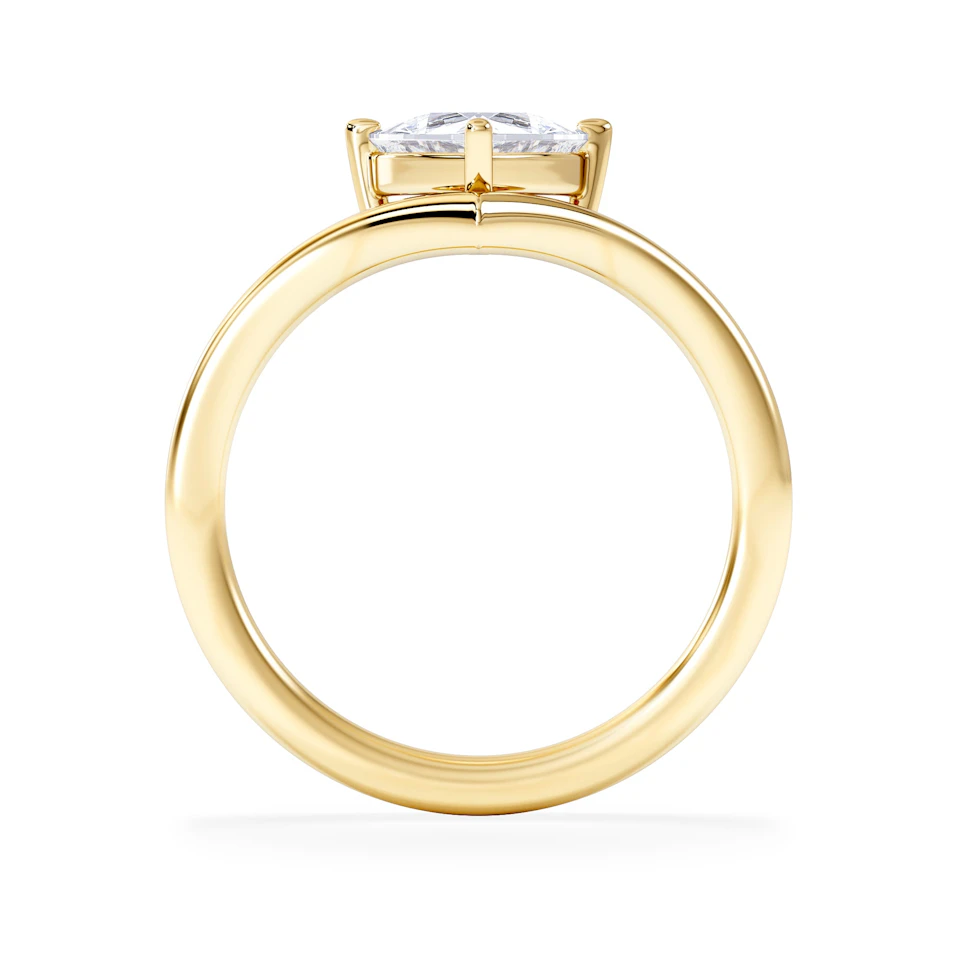 Vela 1.00ct Trillion Cut Lab Diamond Solitaire Engagement Ring in 18K Yellow Gold