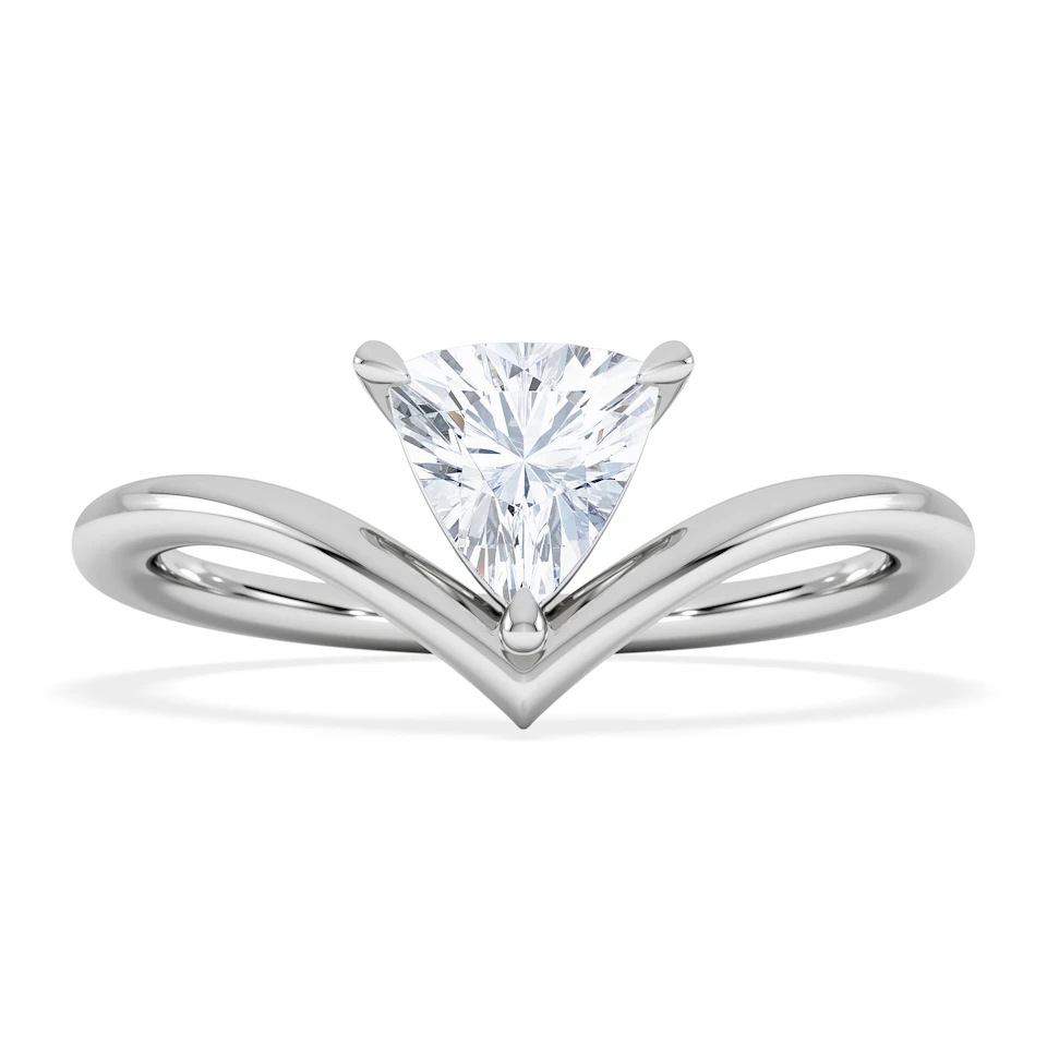 Vela 0.50ct Trillion Cut Lab Diamond Solitaire Engagement Ring in Platinum