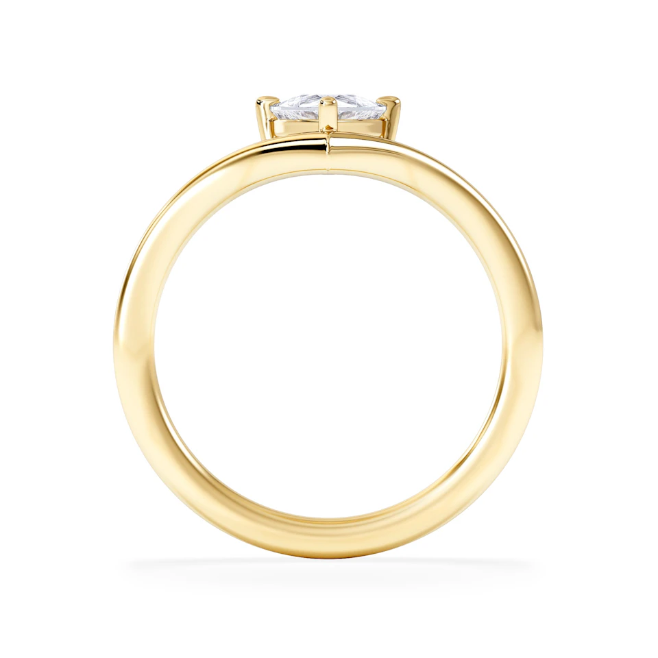 Vela 0.50ct Trillion Cut Lab Diamond Solitaire Engagement Ring in 18K Yellow Gold