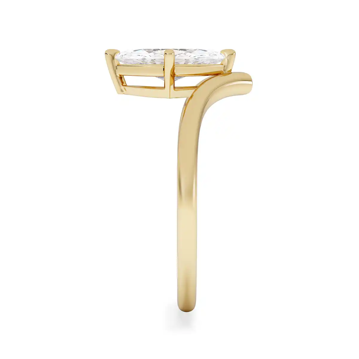 Vela 1.00ct Marquise Cut Lab Diamond Solitaire Engagement Ring in 18K Yellow Gold