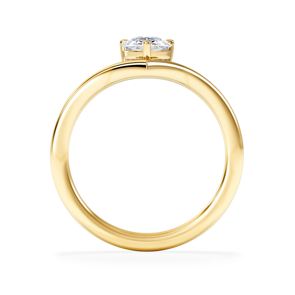 Vela 1.00ct Pear Cut Lab Diamond Solitaire Engagement Ring in 18K Yellow Gold