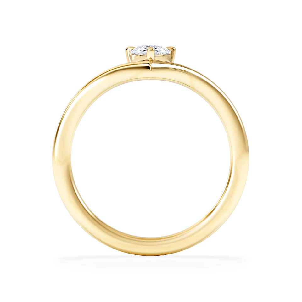 Vela 0.50ct Pear Cut Lab Diamond Solitaire Engagement Ring in 18K Yellow Gold