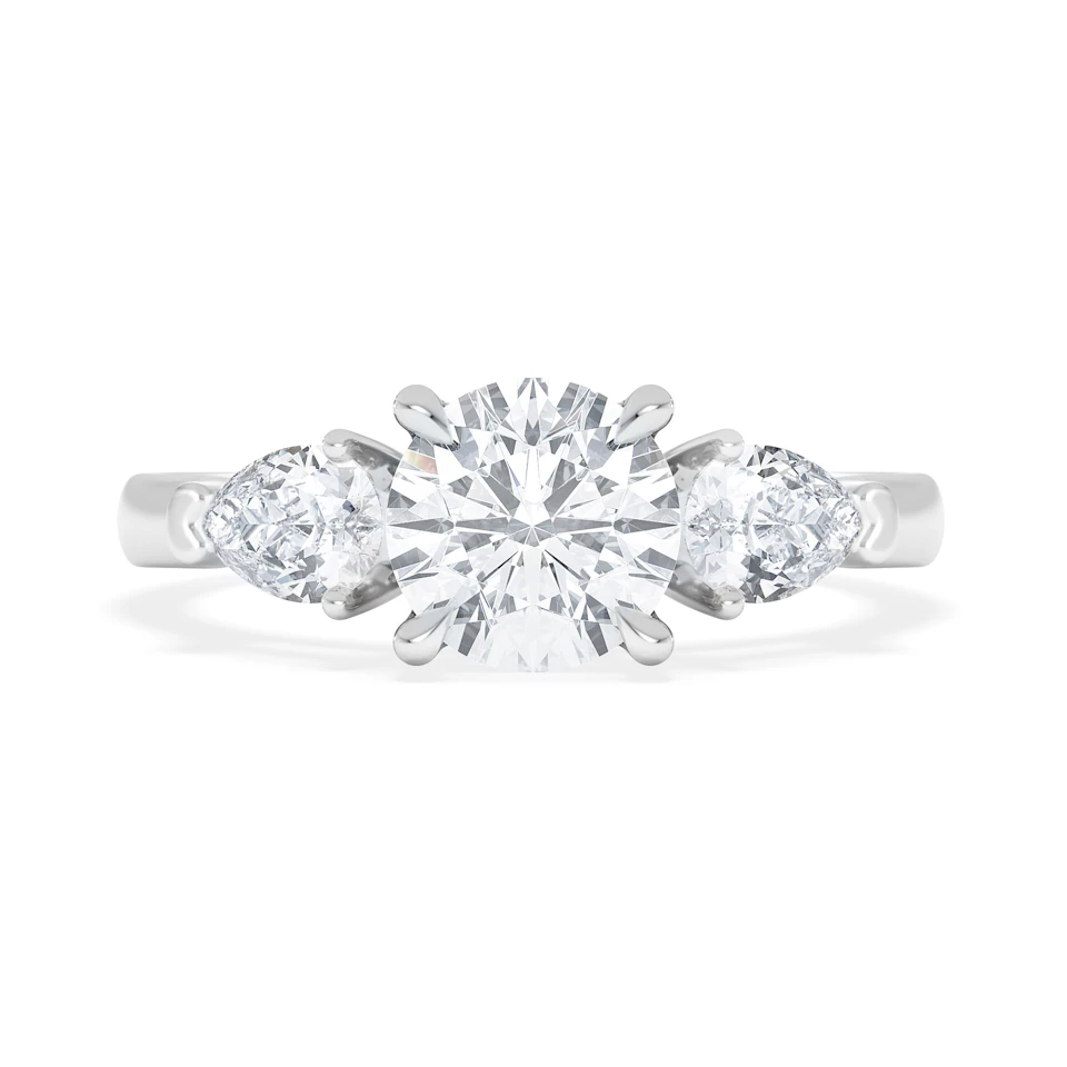 Adore 1.50ct Round Cut Lab Diamond 3 Stone Engagement Ring in Platinum