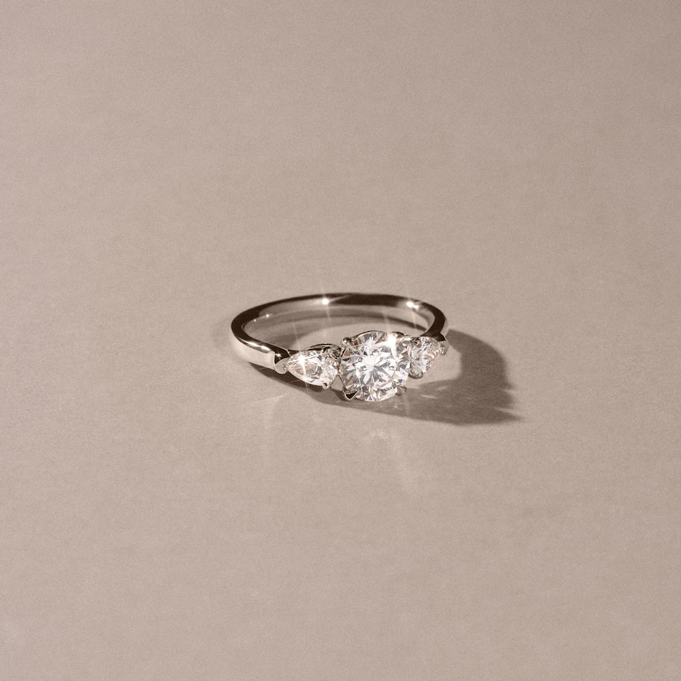 Adore 1.50ct Round Cut Lab Diamond 3 Stone Engagement Ring in Platinum