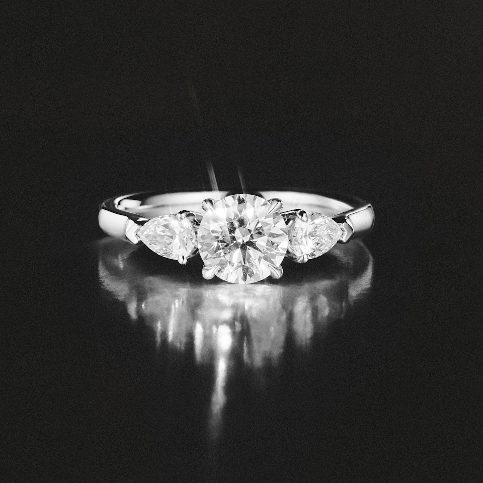 Adore 1.50ct Round Cut Lab Diamond 3 Stone Engagement Ring in Platinum