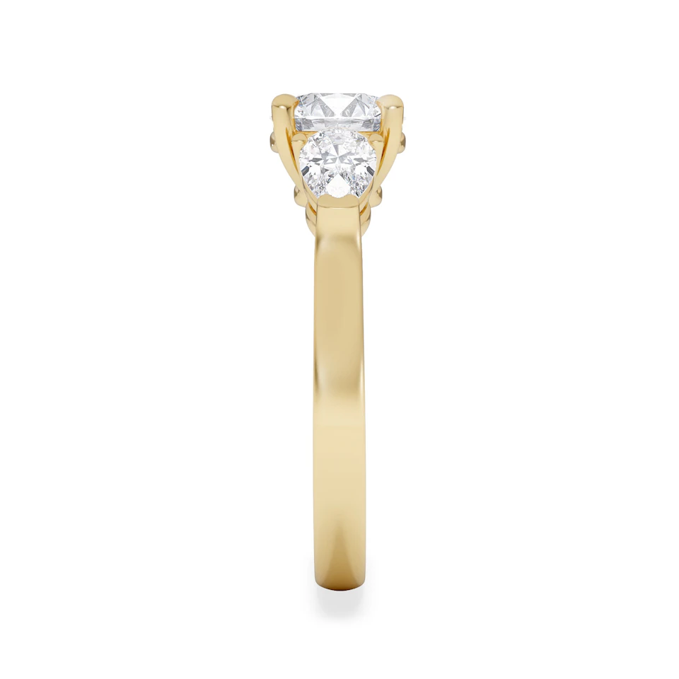 Adore 1.50ct Round Cut Lab Diamond 3 Stone Engagement Ring in 18K Yellow Gold