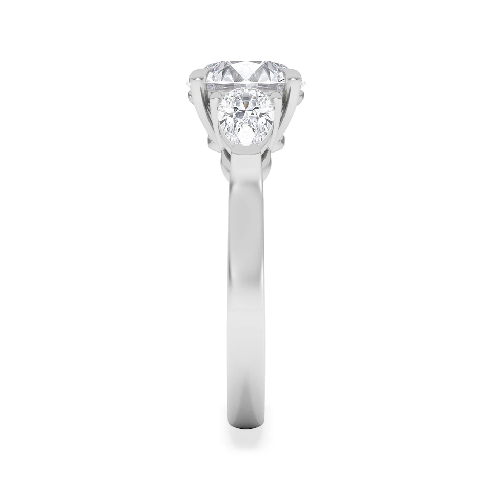Adore 2.60ct Round Cut Lab Diamond 3 Stone Engagement Ring in Platinum