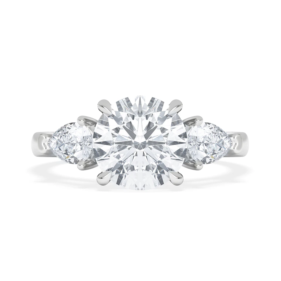Adore 2.60ct Round Cut Lab Diamond 3 Stone Engagement Ring in Platinum