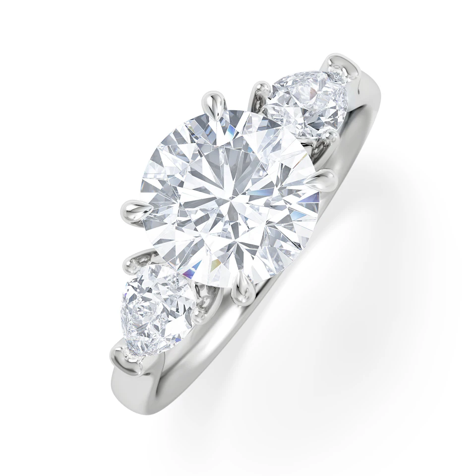 Adore 2.60ct Round Cut Lab Diamond 3 Stone Engagement Ring in Platinum