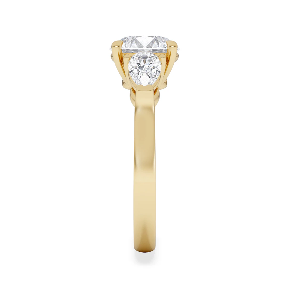 Adore 2.60ct Round Cut Lab Diamond 3 Stone Engagement Ring in 18K Yellow Gold