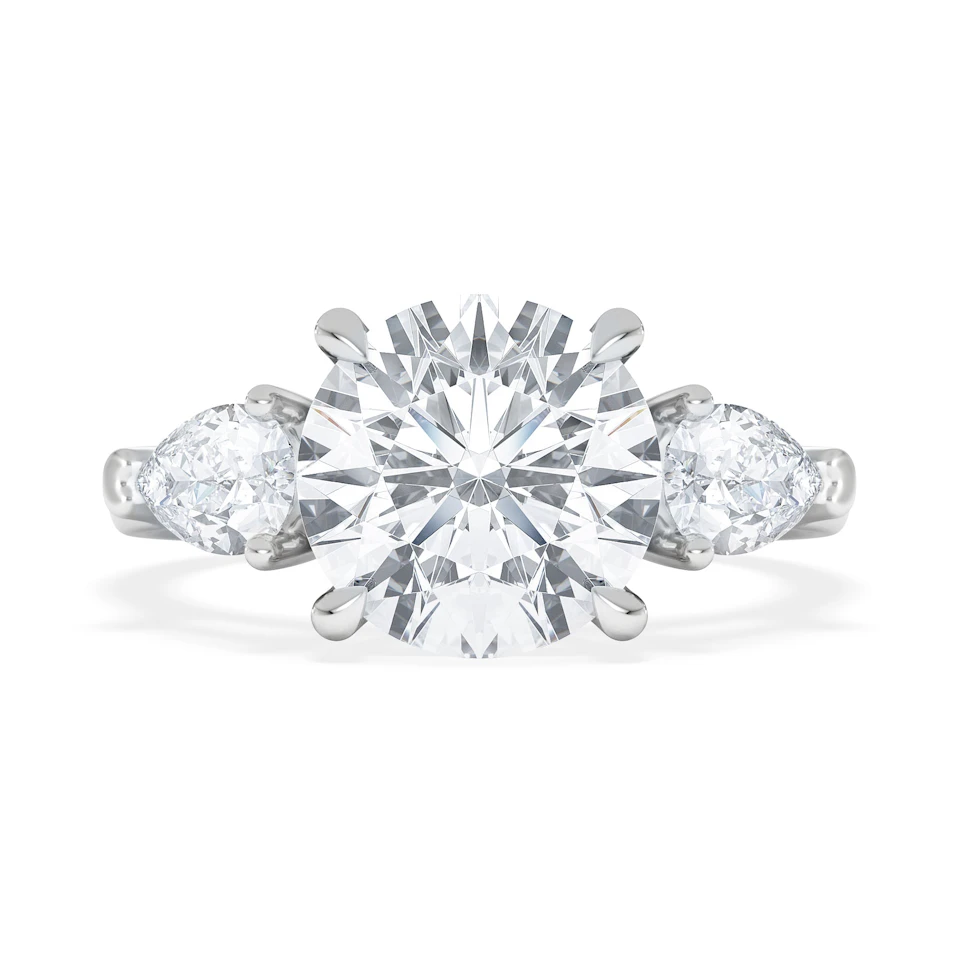 Adore 3.80ct Round Cut Lab Diamond 3 Stone Engagement Ring in Platinum