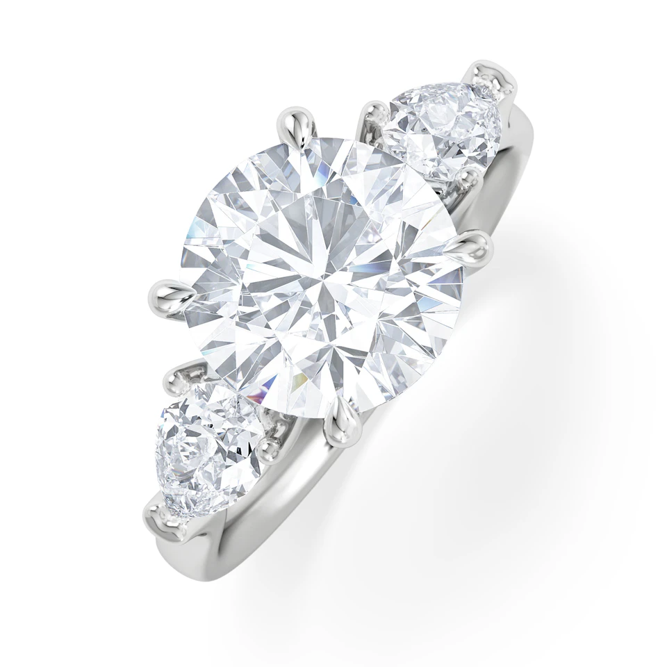 Adore 3.80ct Round Cut Lab Diamond 3 Stone Engagement Ring in Platinum