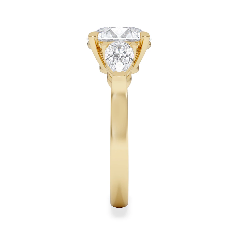 Adore 3.80ct Round Cut Lab Diamond 3 Stone Engagement Ring in 18K Yellow Gold