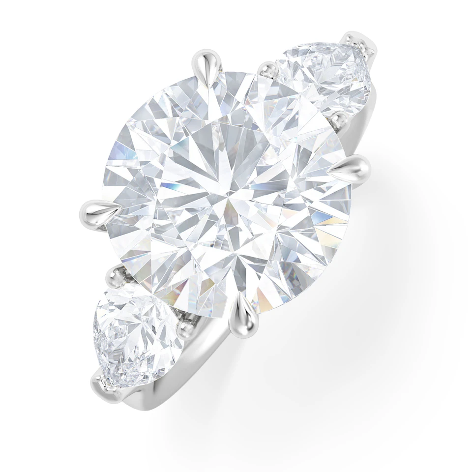 Adore 6.00ct Round Cut Lab Diamond 3 Stone Engagement Ring in Platinum