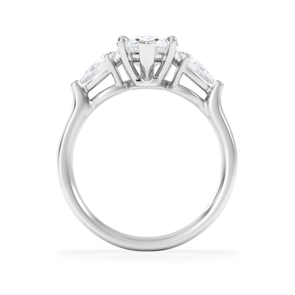 Adore 2.60ct Pear Cut Lab Diamond 3 Stone Engagement Ring in Platinum