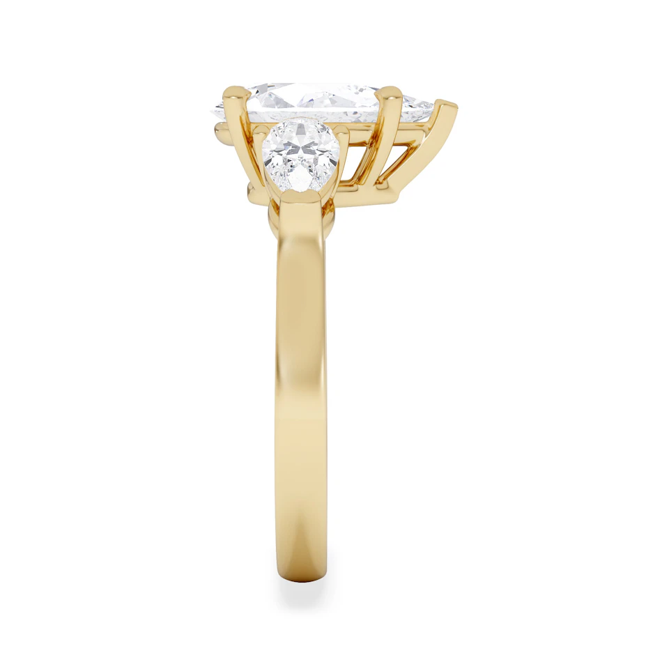 Adore 2.60ct Pear Cut Lab Diamond 3 Stone Engagement Ring in 18K Yellow Gold