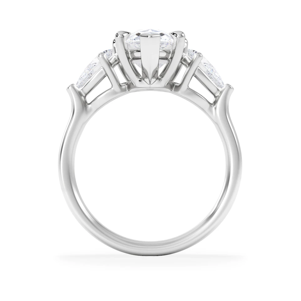 Adore 3.80ct Pear Cut Lab Diamond 3 Stone Engagement Ring in Platinum