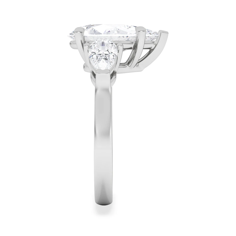 Adore 3.80ct Pear Cut Lab Diamond 3 Stone Engagement Ring in Platinum